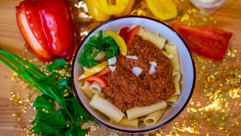 Pappardelle Bolognese — slow-cooked meat pasta sauce
