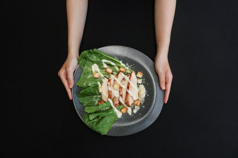 Caesar Salad at Pizza luce — crispy romaine and croutons