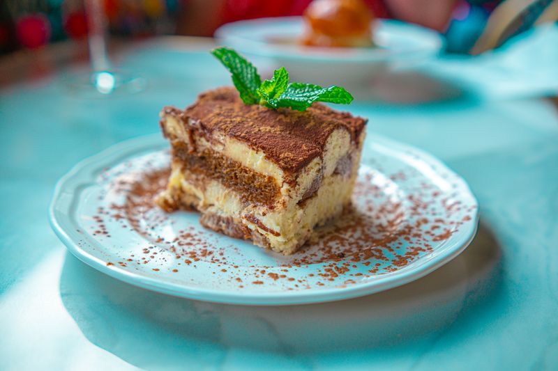 Tiramisu dessert at Pizza luce — classic Italian sweet
