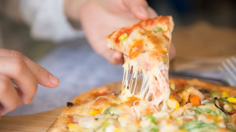 Spicy Arrabbiata luce pizza with salami and chili