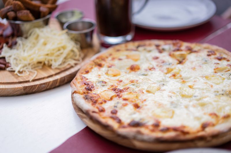 Truffle Mushroom luce pizza — artisan white pizza